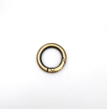 821-3 Карабин для сумки кольцо бронза, d(внутр)=2 см, толщина 4 мм