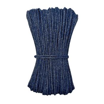 Хлопковый шнур с люрексом (серебро) для шитья с сердечником ШН_П76, 5 мм/100 м, цвет Тёмно-синий