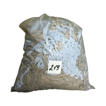 №219 Путанка, вторичная трикотажная  пряжа в мешке 5 кг (голубой, серо-коричневый, вискоза резинка)