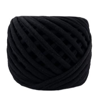 Трикотажная пряжа Hobyt Black-VMK2 Чёрная, вторичная, лицевая, 100% хлопок, 50 м, 220 г, 7-9 мм