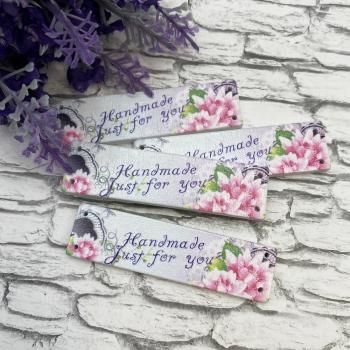 2750 Декоративная деревянная бирка "НМ for you" 63х17 мм